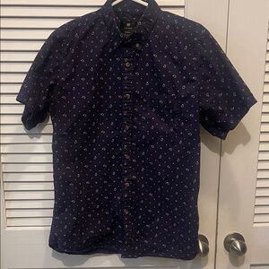 Men's Navy Blue Patterned Shirt